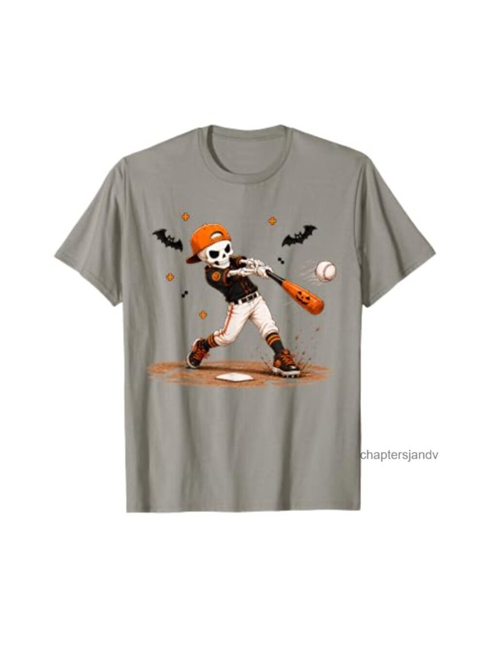 Halloween Skeleton Baseball T-Shirt Funny Costume Tee